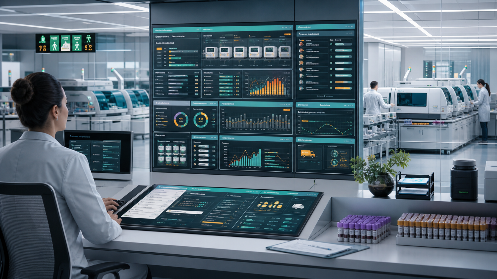 Governed OPAG AI lab capacity planning agent reviewing Al Hamd Labs analyzer queues, sample aging, reagent stock, technician rosters, courier cutoffs, branch load, urgent tests, supervisor approvals, and audit trails